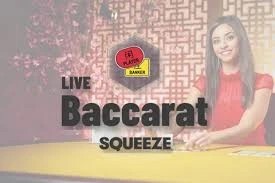 Baccarat Squeeze slot icon by Evolution, available at Shuffle